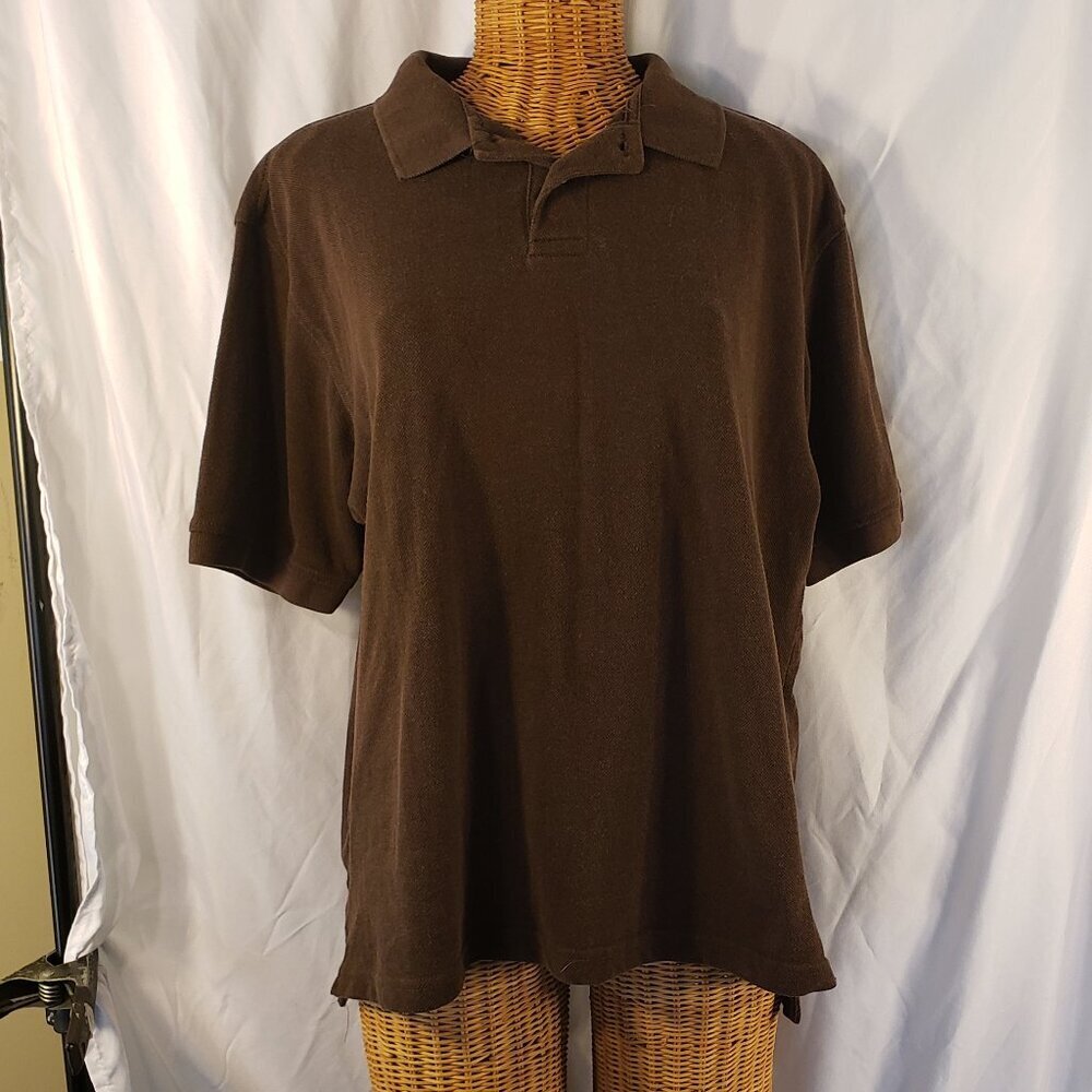 Carolina Bay Men's Brown Short Sleeve Polo Shirt - Size M